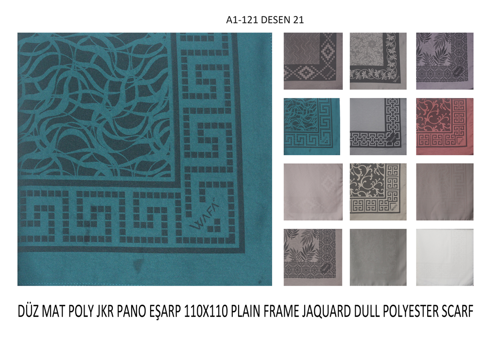 Düz Pano Jakar Mat Polyester Saten Eşarp A1-121-21