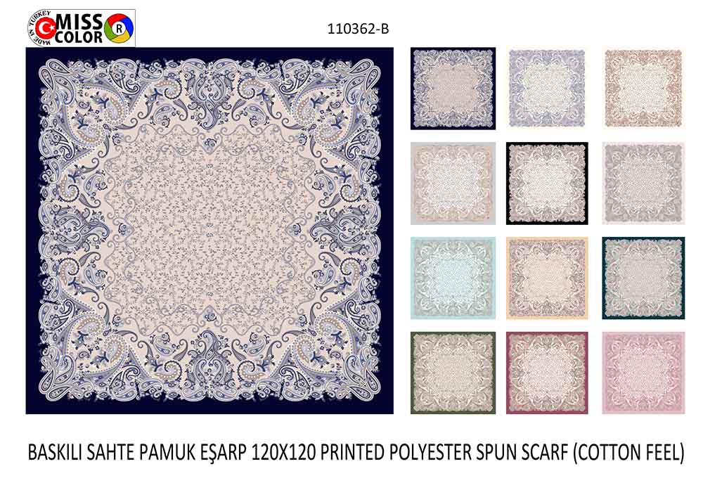 Baskılı Sahte Yün Eşarp 110362-B