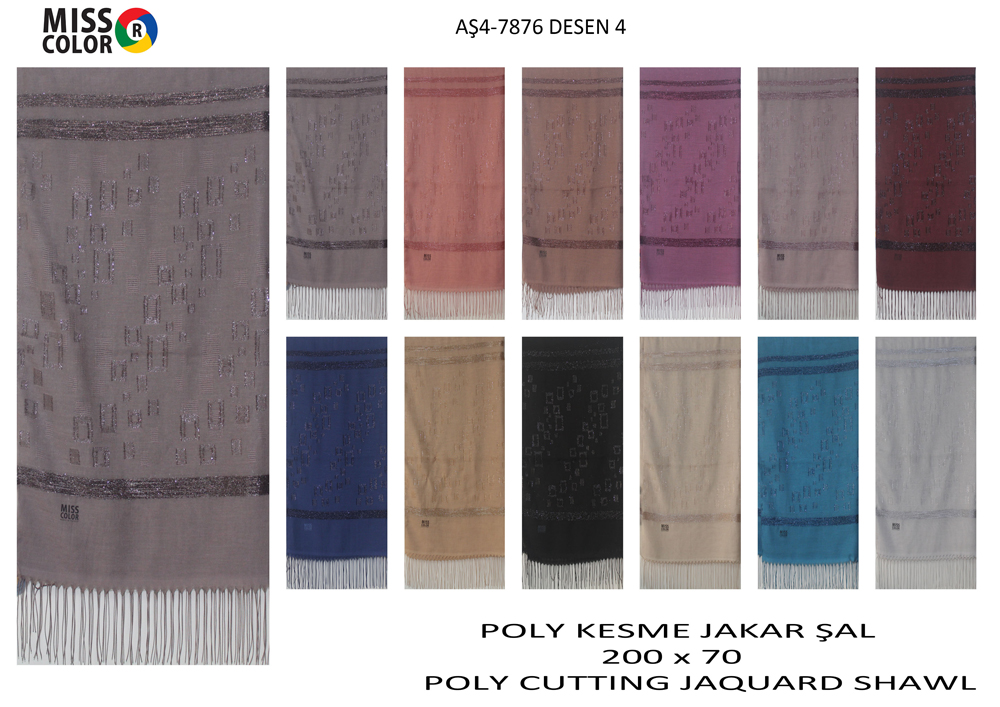 Polyester Kesme Şal 7876-4